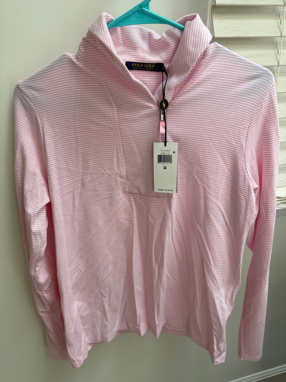 Polo Golf Ralph Lauren Pink Striped Quarter-Zip Pullover